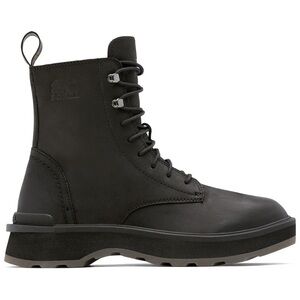 NIB Sorel Women's Black Leather Lace-Up Boots, Size 8.5